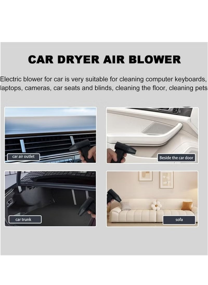 BLUMENIT Portable Cordless Turbo Air Blower – Battery Operated with Extra Battery, Powerful Mini Blower for Cleaning and Drying (Black) - Image 2